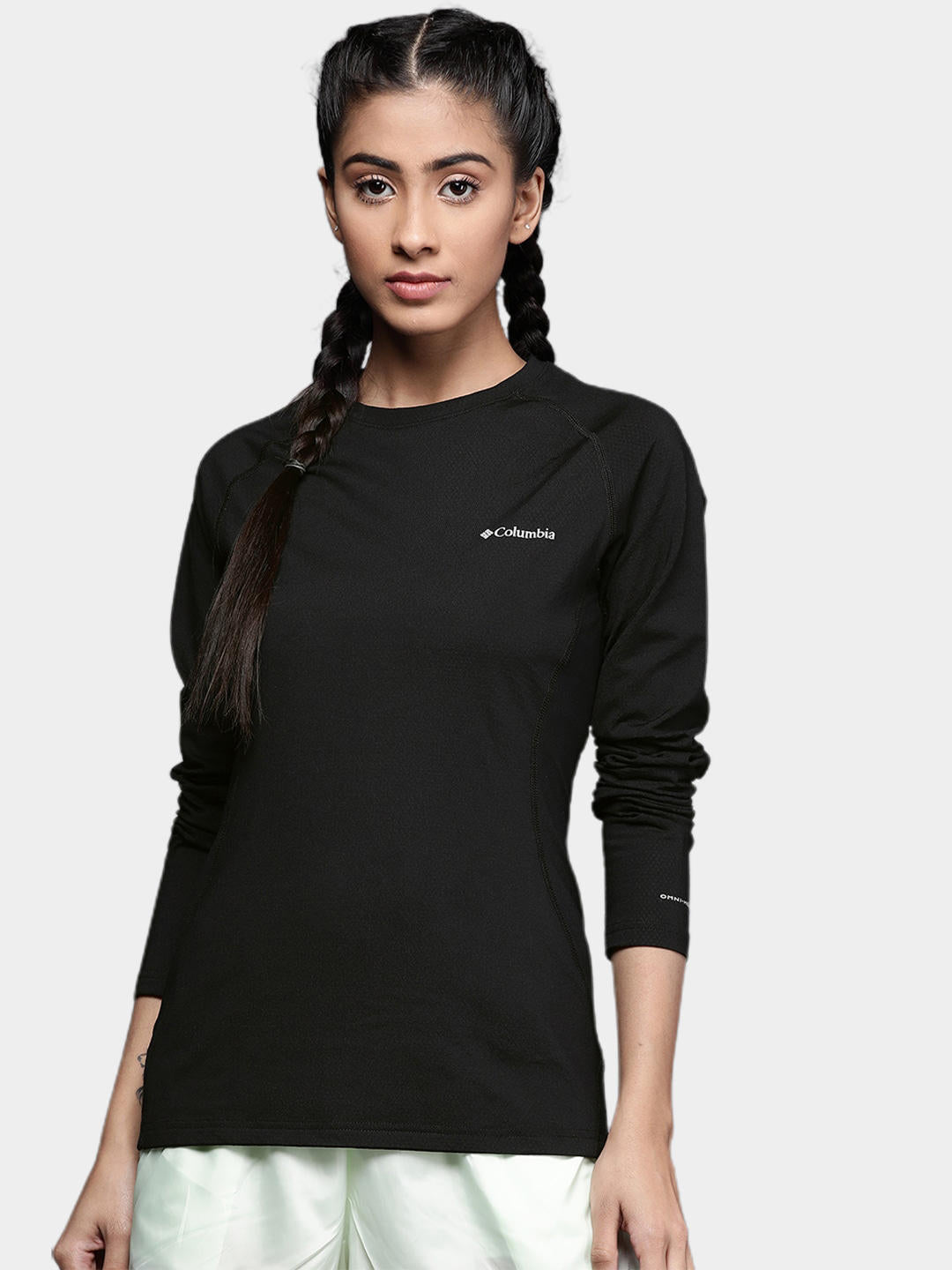 Columbia Women Black W Omni-Heat 3D Knit Crew II Baselayer Top