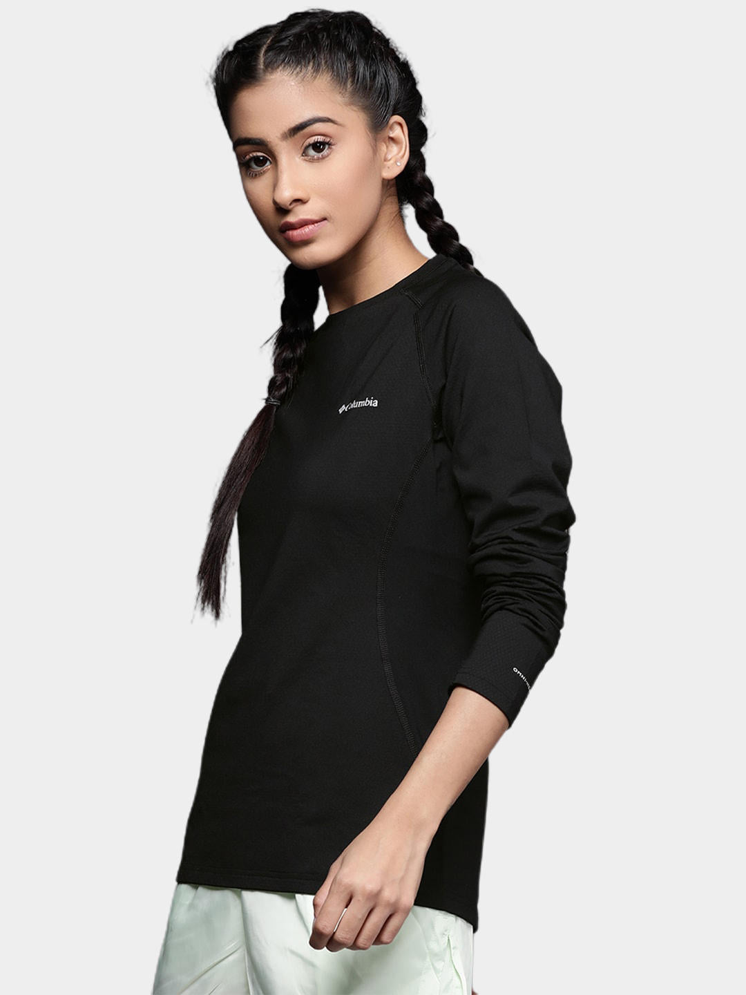 Columbia Women Black W Omni-Heat 3D Knit Crew II Baselayer Top
