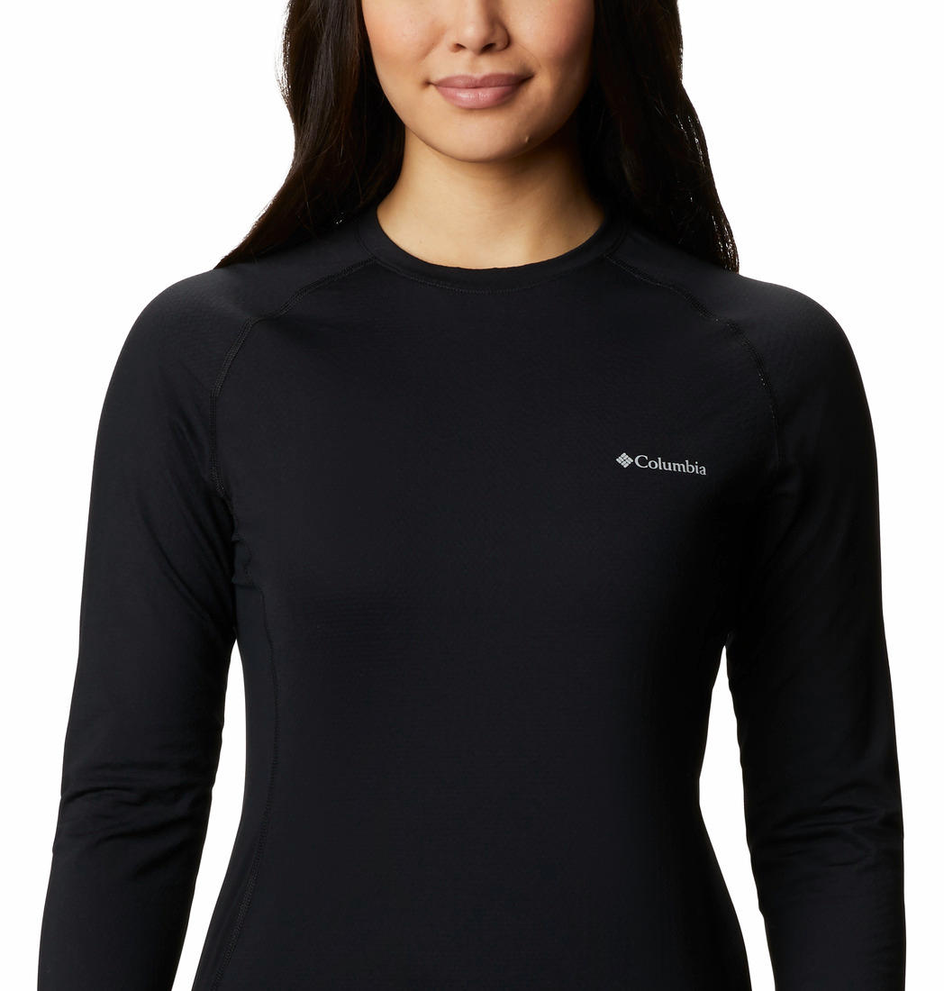 Columbia Women Black W Omni-Heat 3D Knit Crew II Baselayer Top
