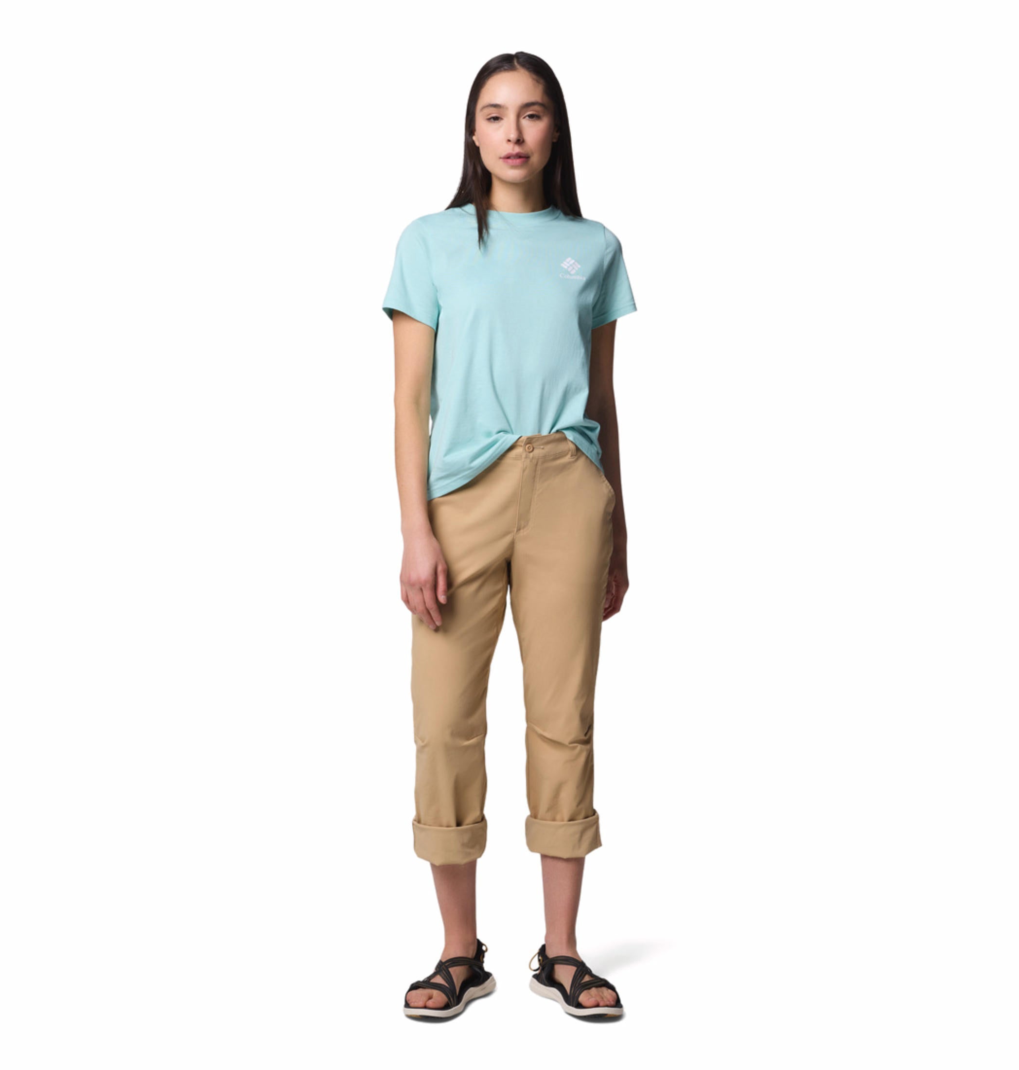 A Women Wearing Columbia Women Brown Leslie Falls Pant II