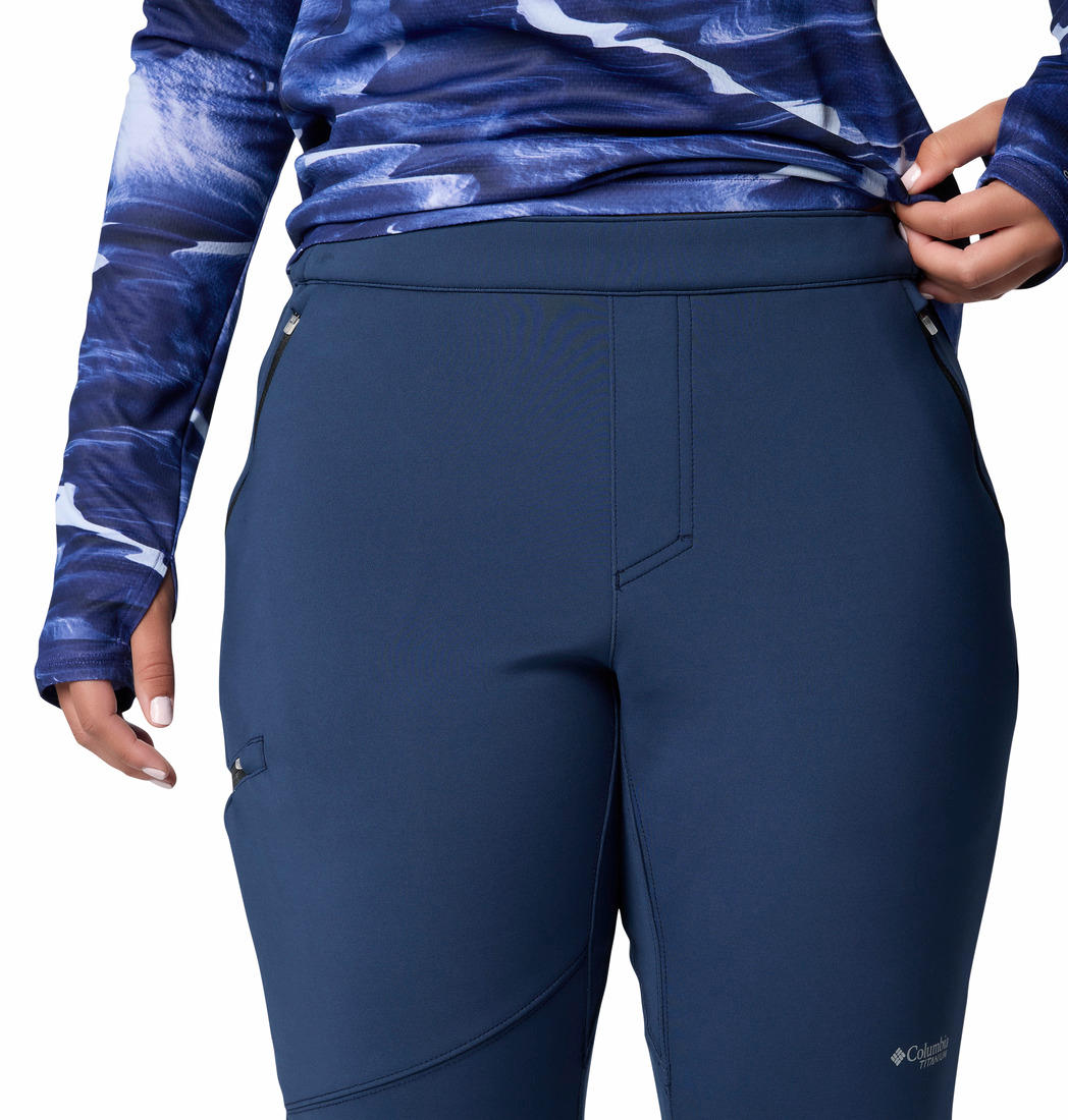 Columbia Womens Blue Vast Canyon High-Rise Softshell Pant