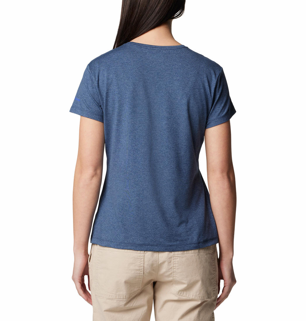 Columbia Womens Blue Sloan Ridge Graphic Short Sleeve Tee