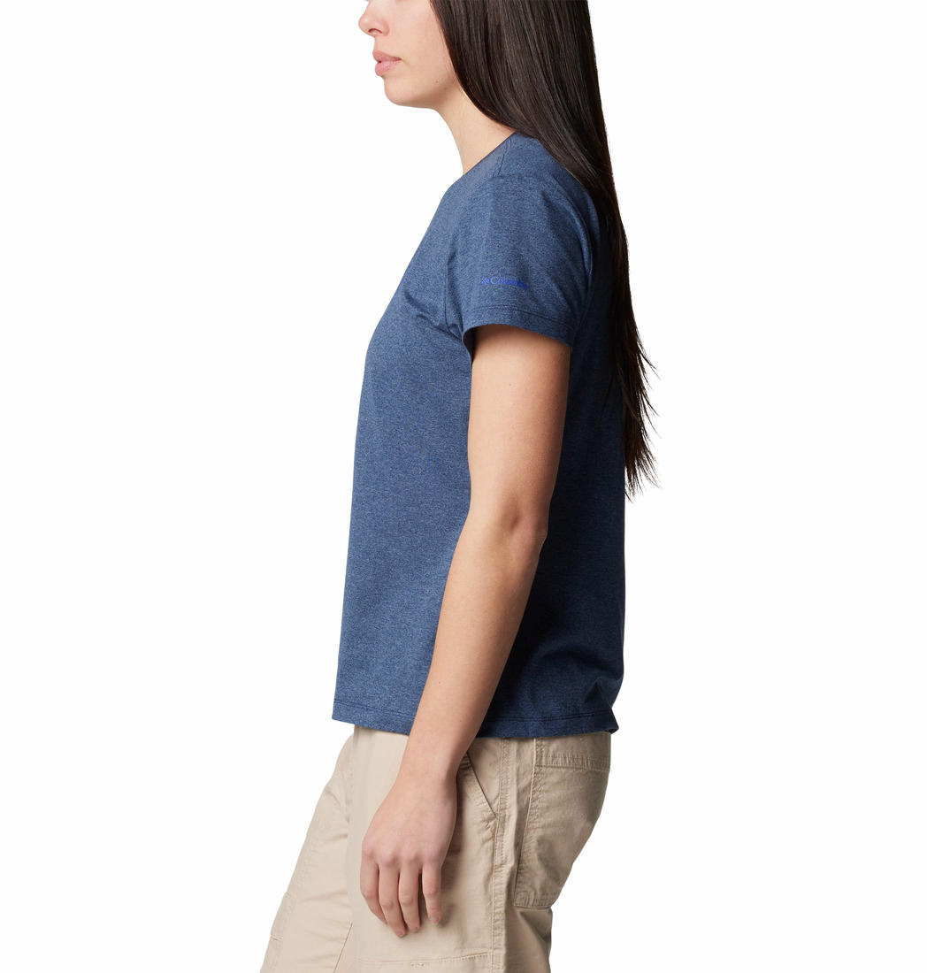 Columbia Womens Blue Sloan Ridge Graphic Short Sleeve Tee