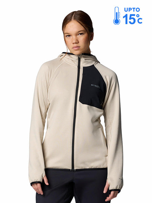 Columbia Women Beige Omni-Wick Triple Canyon Grid Fleece Jacket