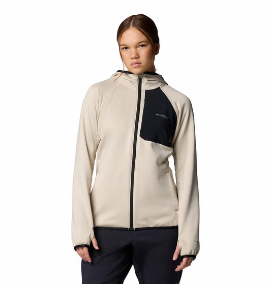 Columbia Women Brown Omni-Wick Triple Canyon Grid Hooded Fleece Jacket