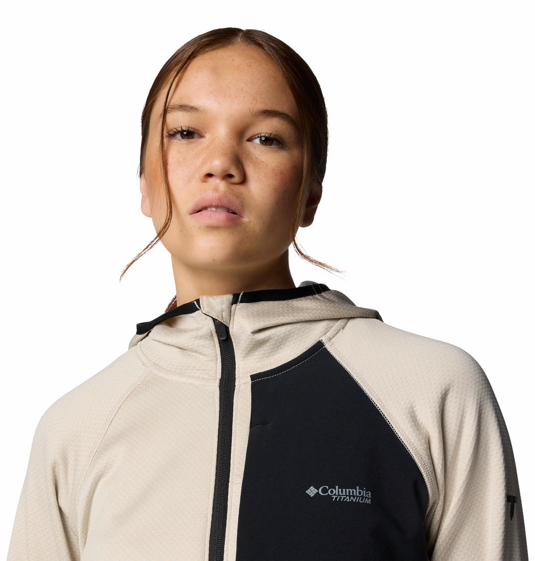 Columbia Women Brown Triple Canyon Grid Fleece Hooded FZ