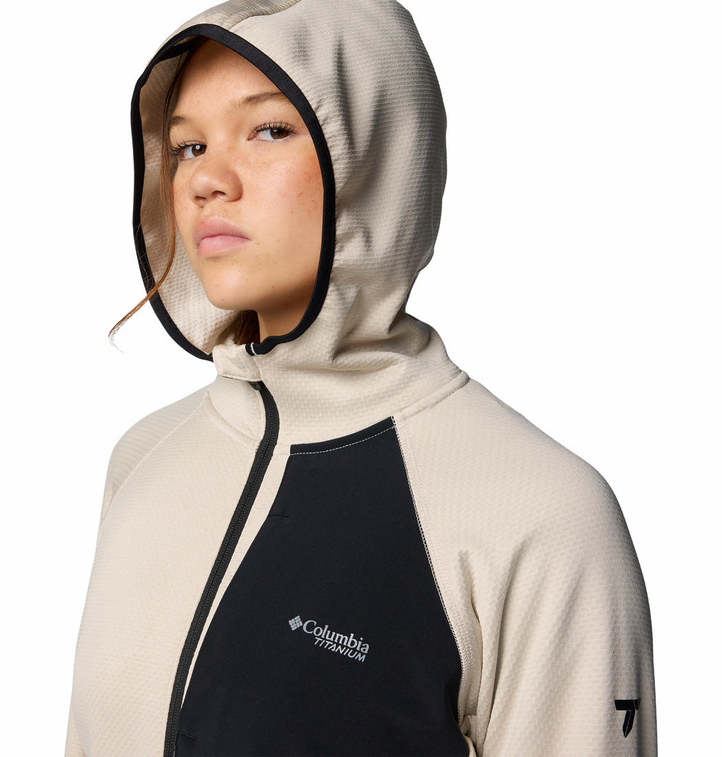 Columbia Women Brown Triple Canyon Grid Fleece Hooded FZ