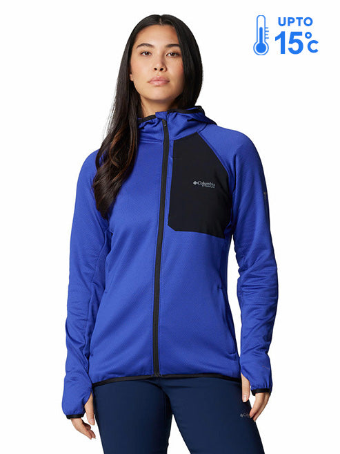Columbia Women Blue Omni-Wick Triple Canyon Grid Fleece Jacket