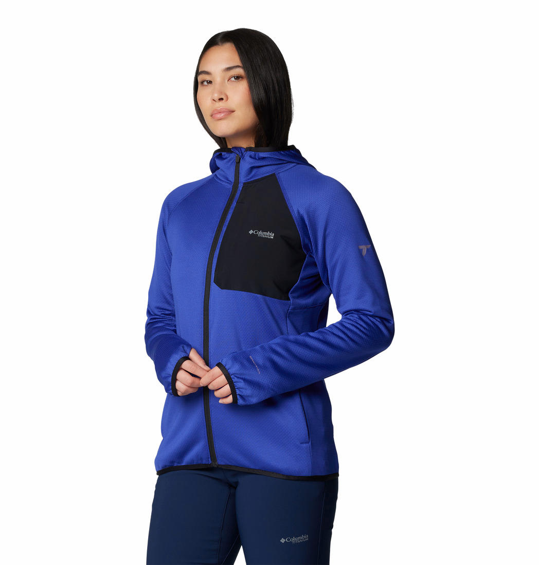 Columbia Women Blue Omni-Wick Triple Canyon Grid Fleece Jacket
