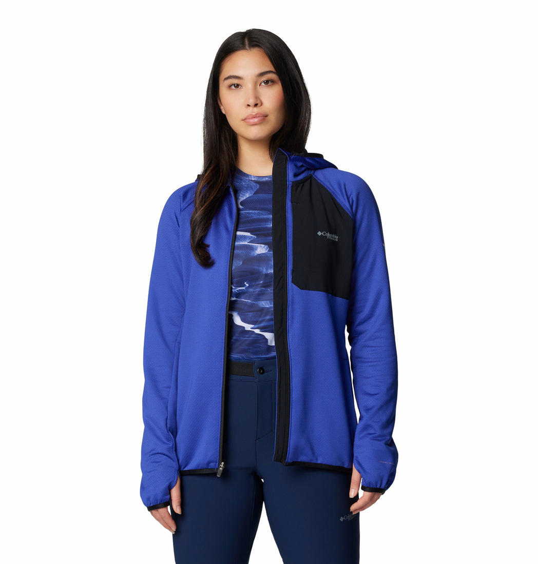 Columbia Women Blue Omni-Wick Triple Canyon Grid Fleece Jacket