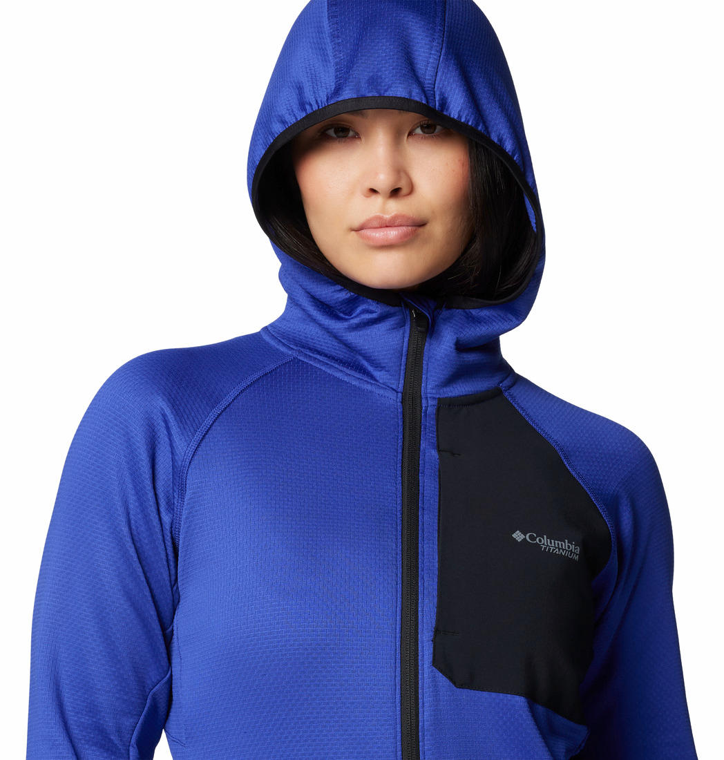 Columbia Women Blue Omni-Wick Triple Canyon Grid Fleece Jacket