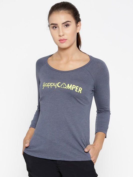 Columbia Women Blue Weekend Explorer 3/4 T-Shirt
