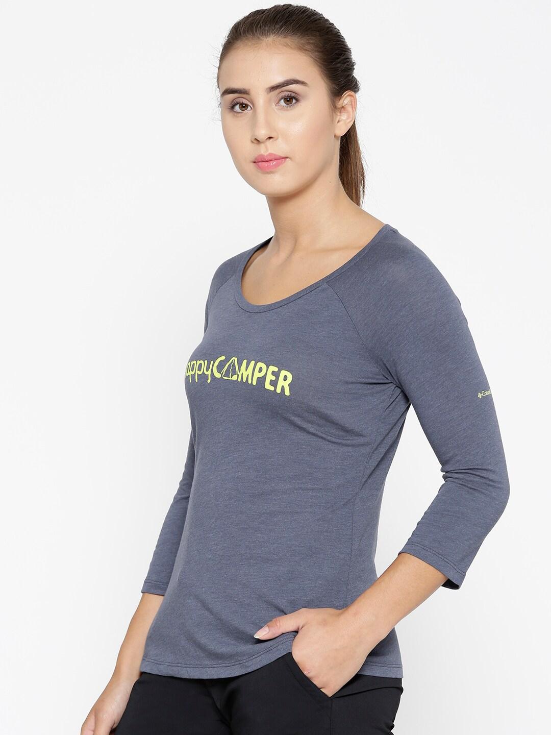 Columbia Women Purple Weekend Explorer 3/4 Tshirt