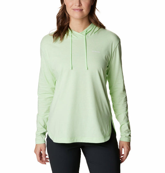 Columbia Women Green Sun Trek Hooded Pullover T-Shirt