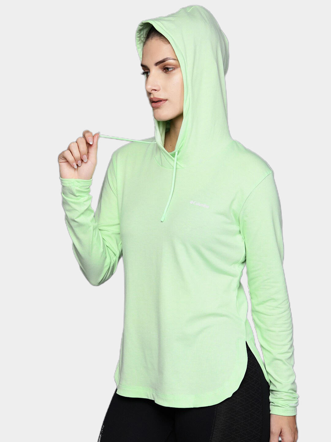 Columbia Women Green Sun Trek Hooded Pullover T-Shirt