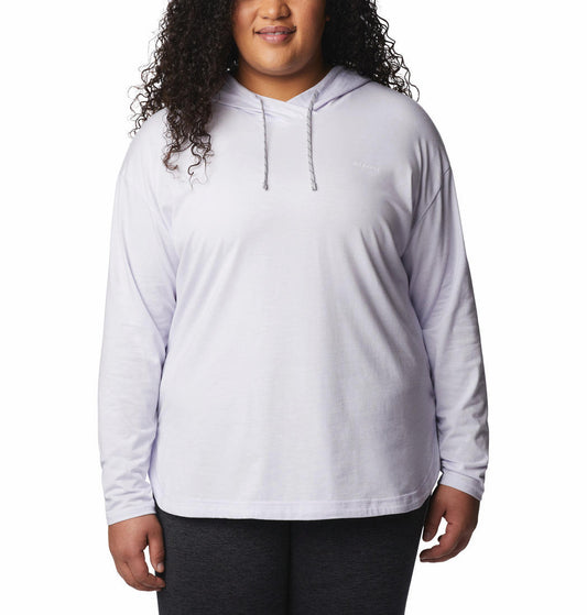 Columbia Women Purple Sun Trek Hooded Pullover T-Shirt