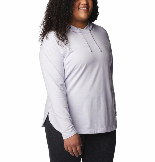 Columbia Women Purple Sun Trek Hooded Pullover T-Shirt