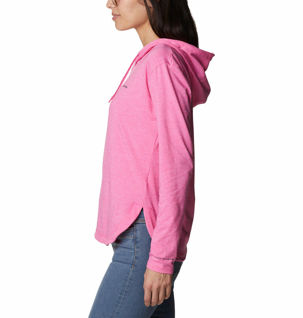Columbia Women Pink Sun Trek Hooded Pullover T-Shirt