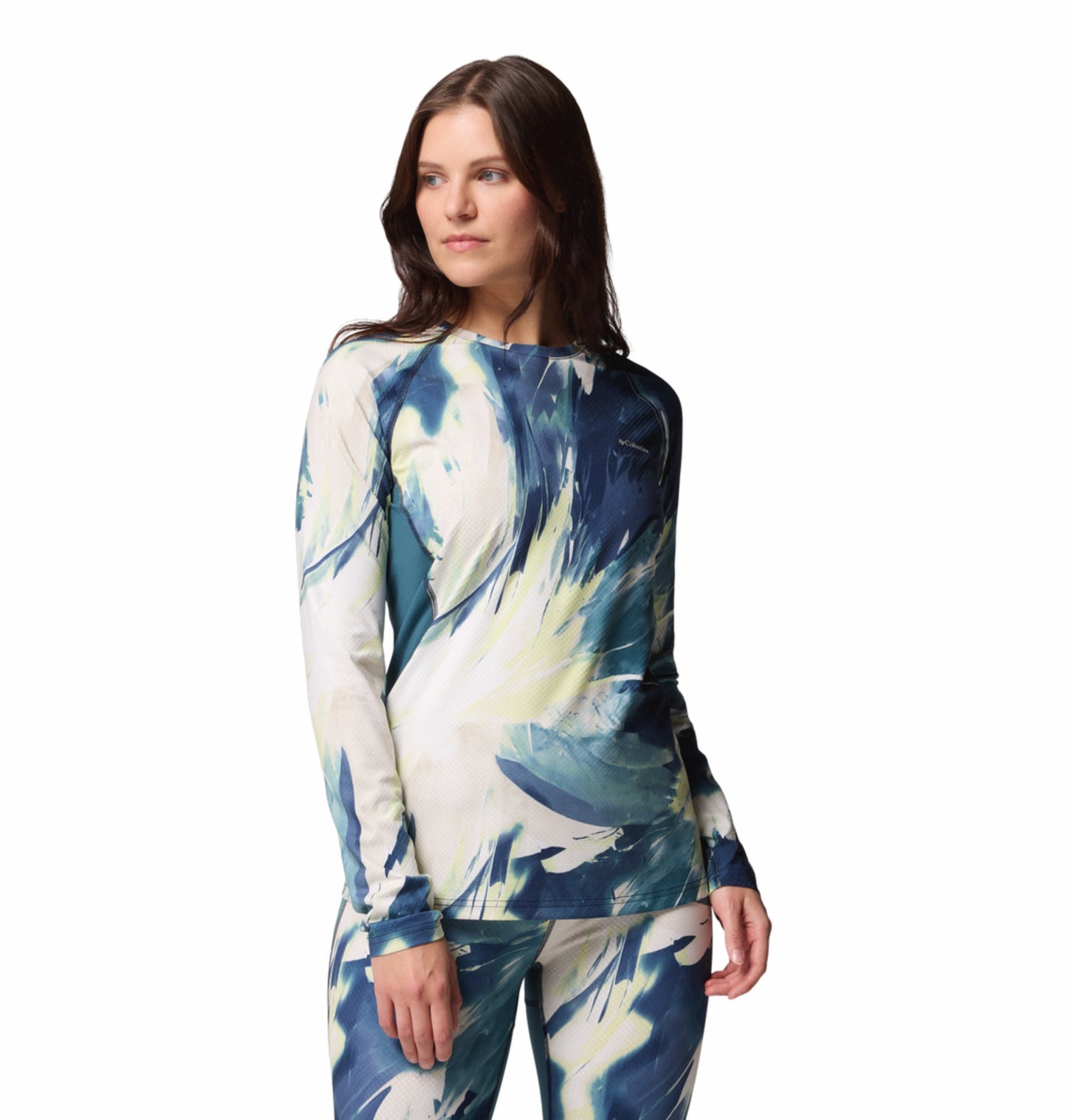 Columbia Women Blue Omni-Heat Inifnity Knit Crew Top (Non-Returnable)