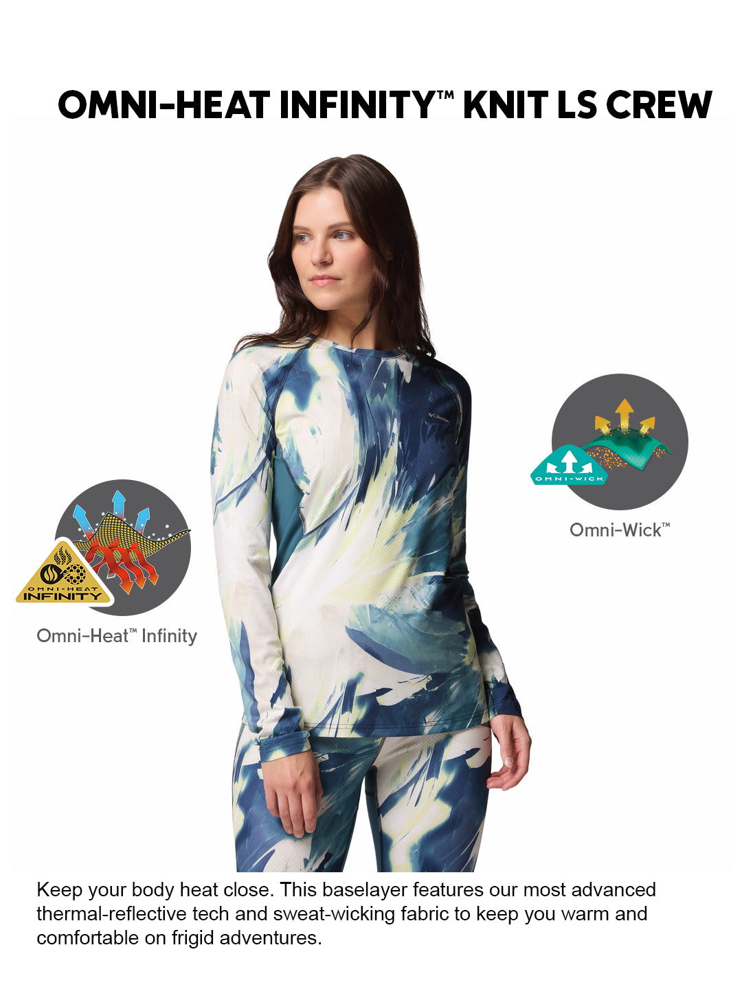 Columbia Women Blue Omni-Heat Inifnity Knit Crew Top (Non-Returnable)