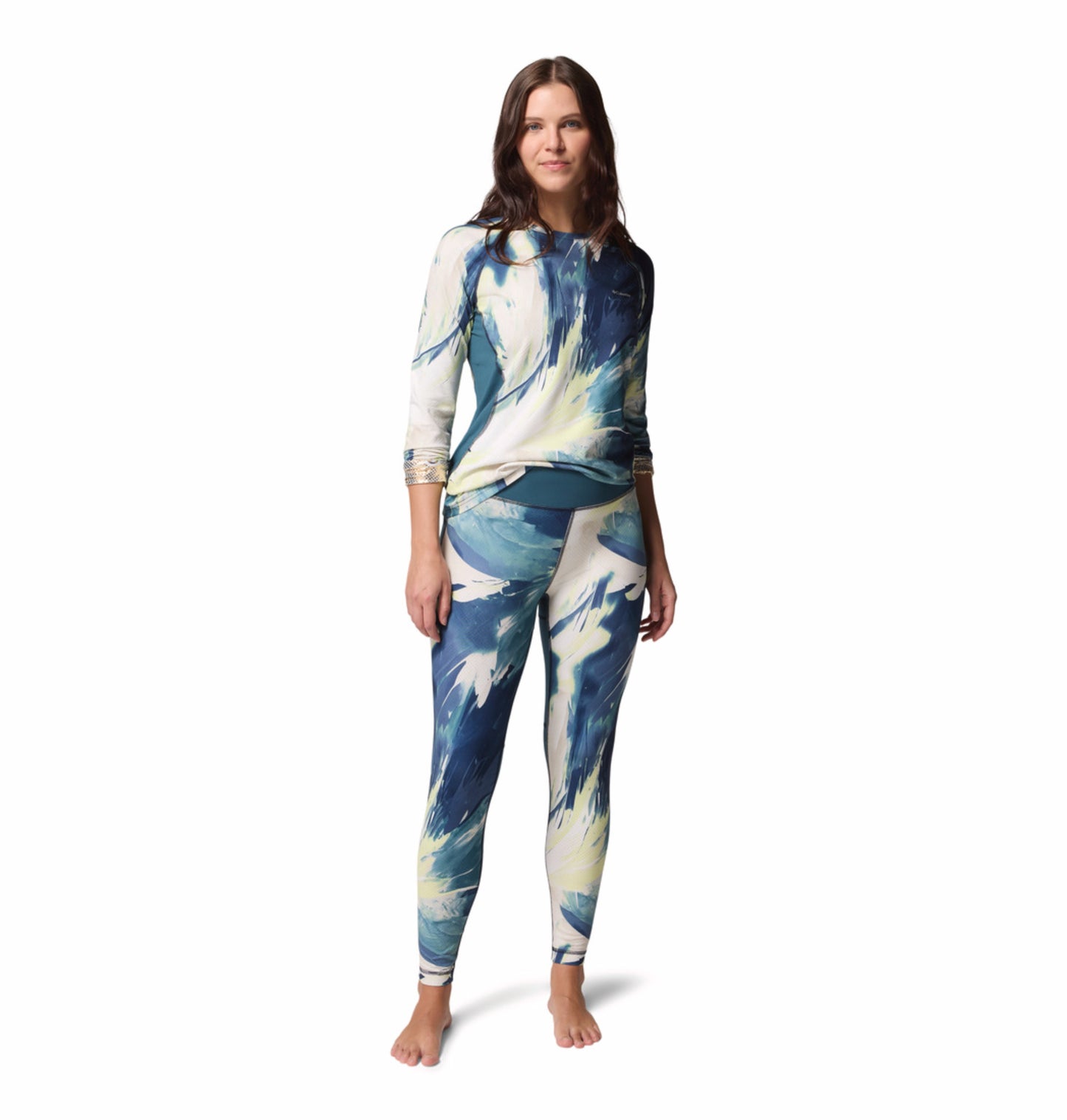 Columbia Women Blue Omni-Heat Inifnity Knit Crew Top (Non-Returnable)