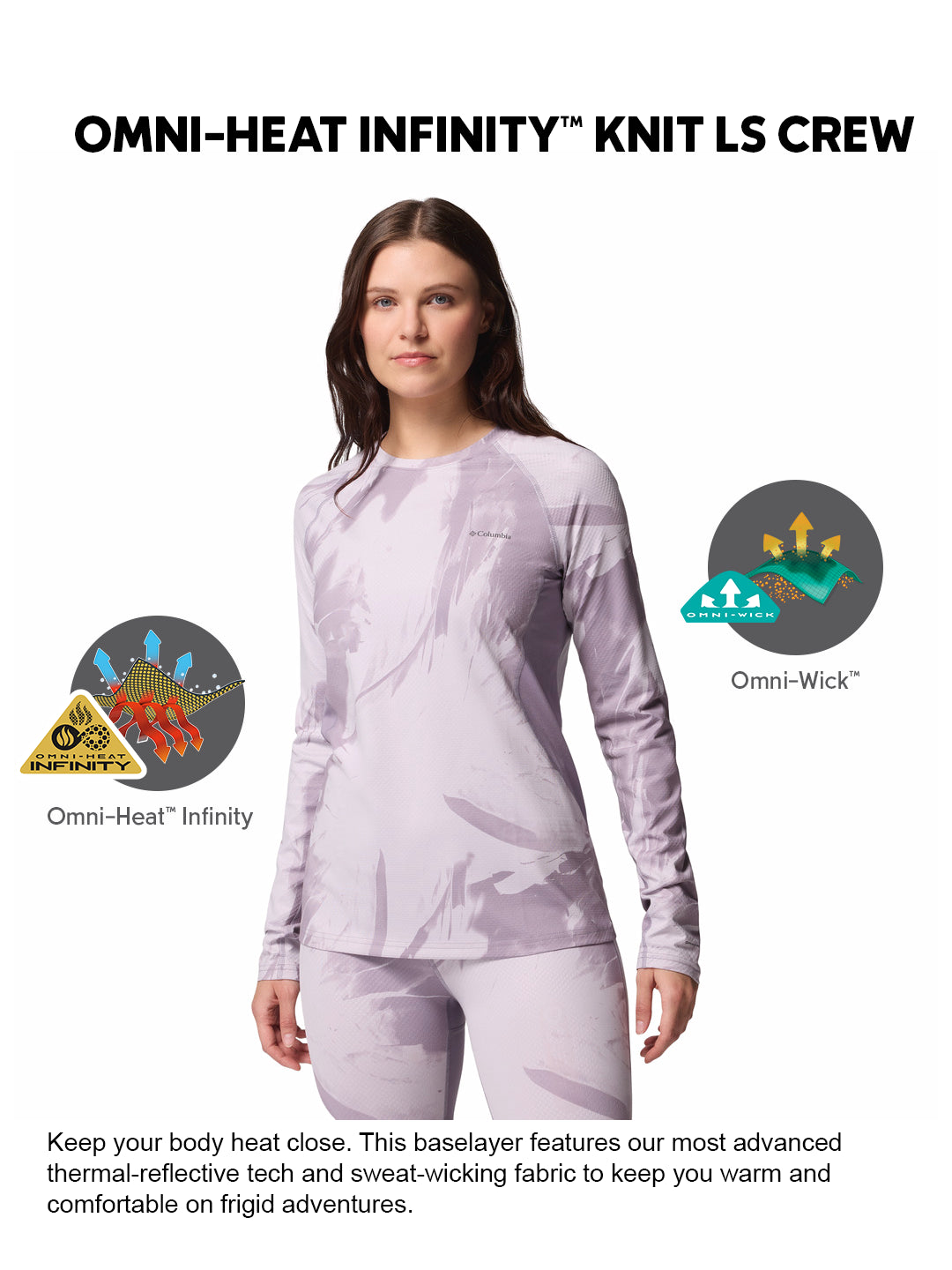 Columbia Women Purple Omni-Heat Inifnity Knit Crew Top (Non-Returnable)