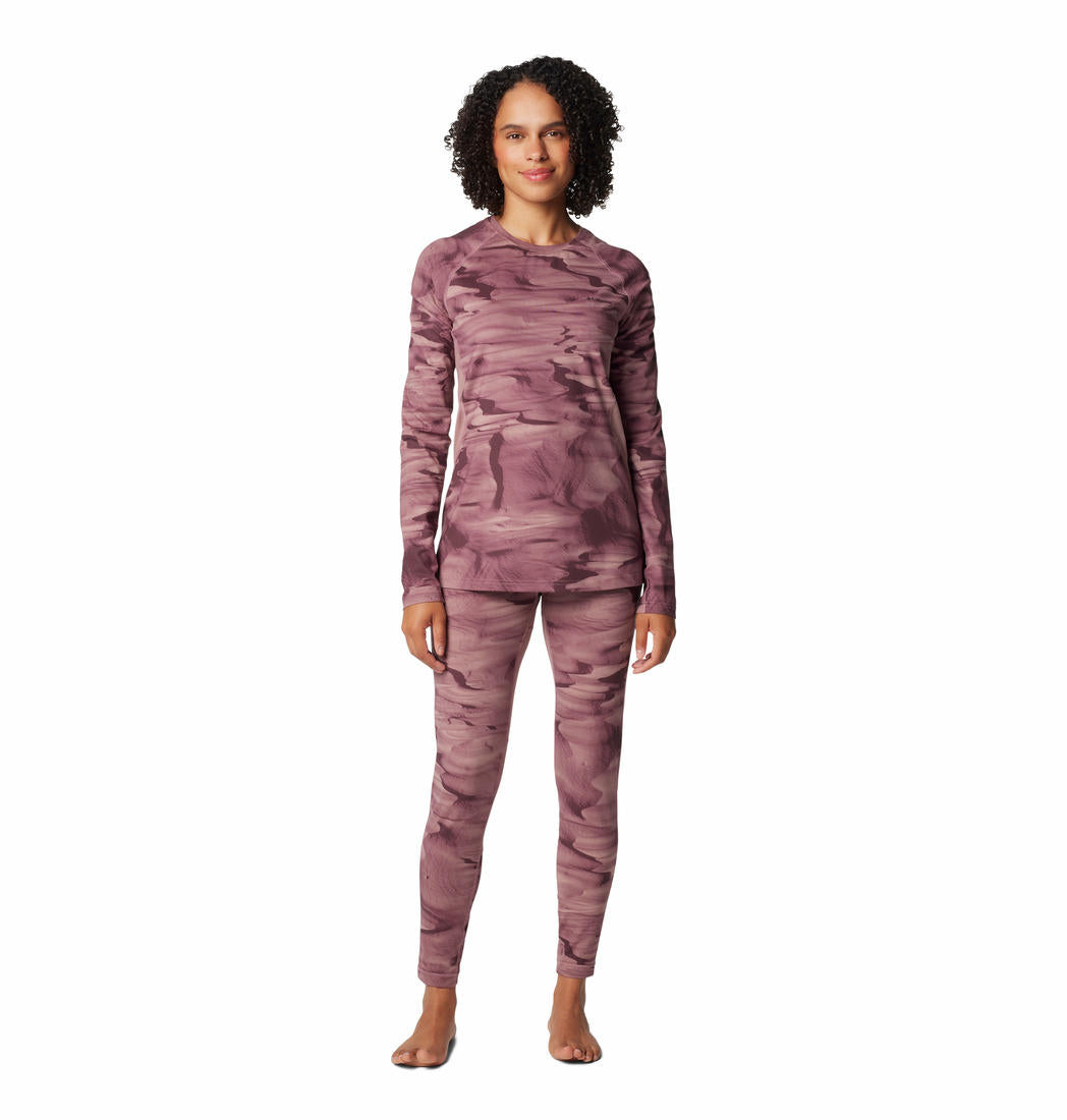 Columbia Womens Red W Omni-Heat Infinity Knit Long Sleeve Crew Baselayer Top