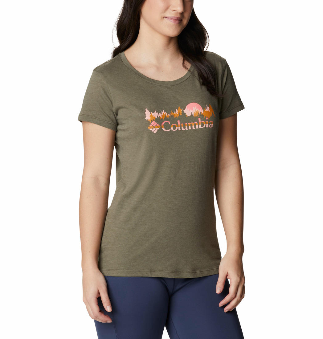 Columbia Women Green Daisy Days SS Graphic T-Shirt