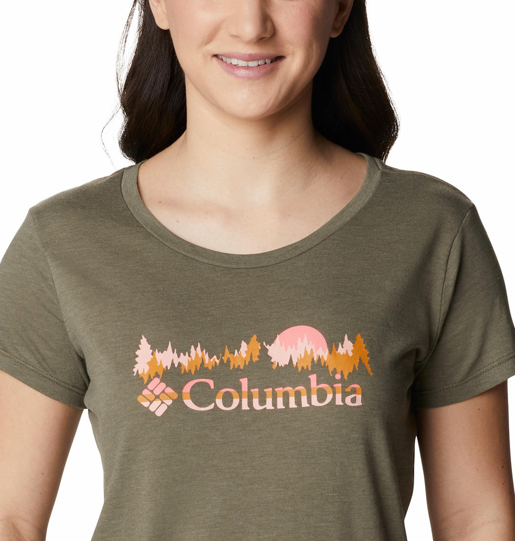 Columbia Women Green Daisy Days SS Graphic T-Shirt