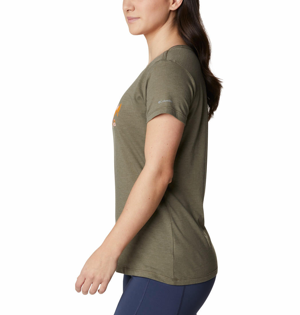 Columbia Women Green Daisy Days SS Graphic T-Shirt
