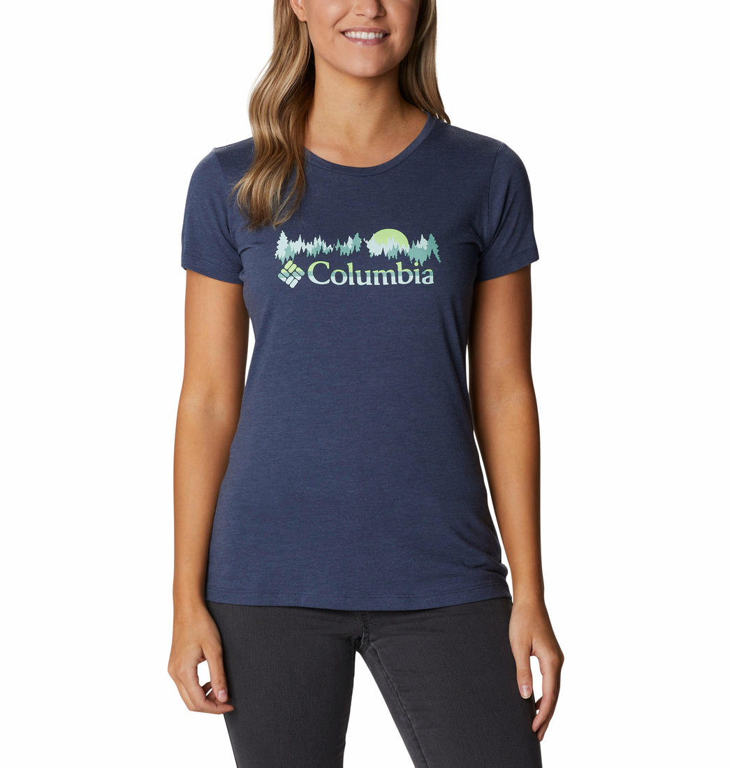 Columbia Women Navy Blue Daisy Days SS Graphic T-Shirt