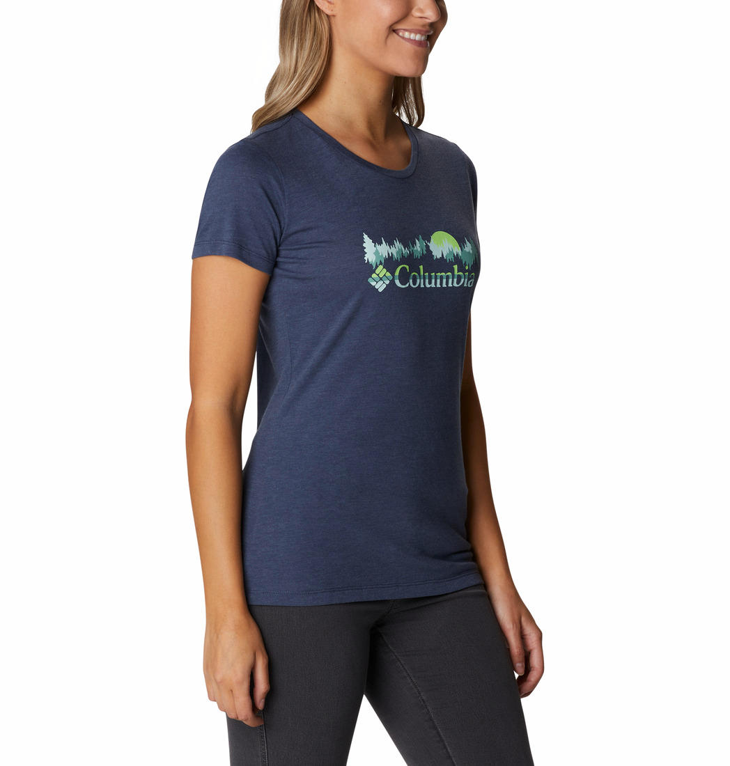 Columbia Women Navy Blue Daisy Days SS Graphic T-Shirt