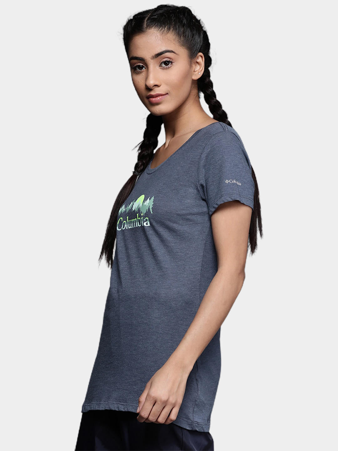 Columbia Women Navy Blue Daisy Days SS Graphic T-Shirt