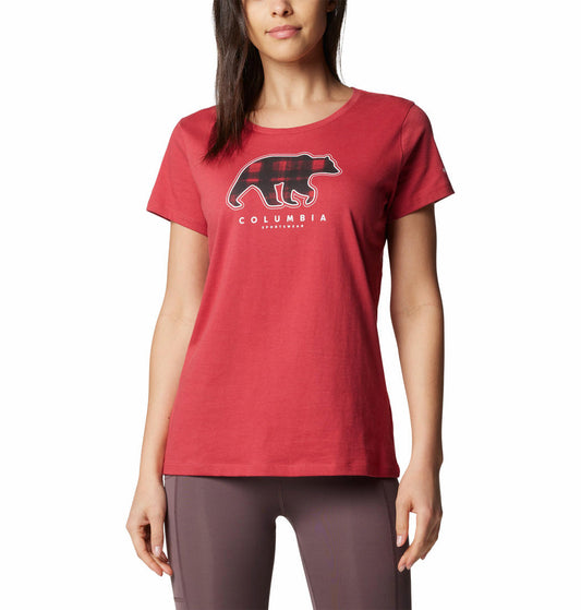 Columbia Womens Red Daisy Days Short Sleeve Graphic Tee