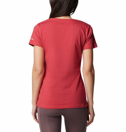Columbia Womens Red Daisy Days Short Sleeve Graphic Tee
