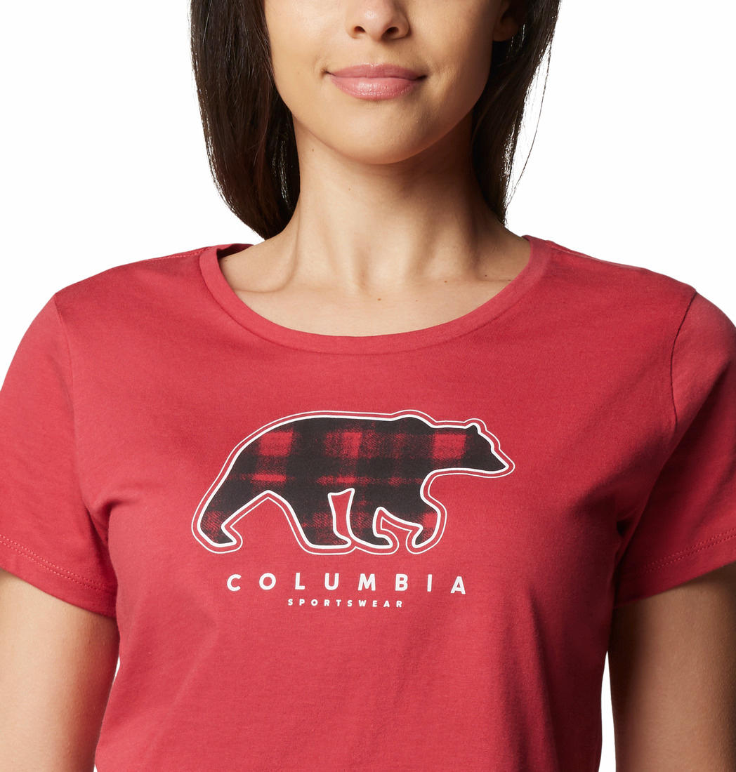 Columbia Womens Red Daisy Days Short Sleeve Graphic Tee