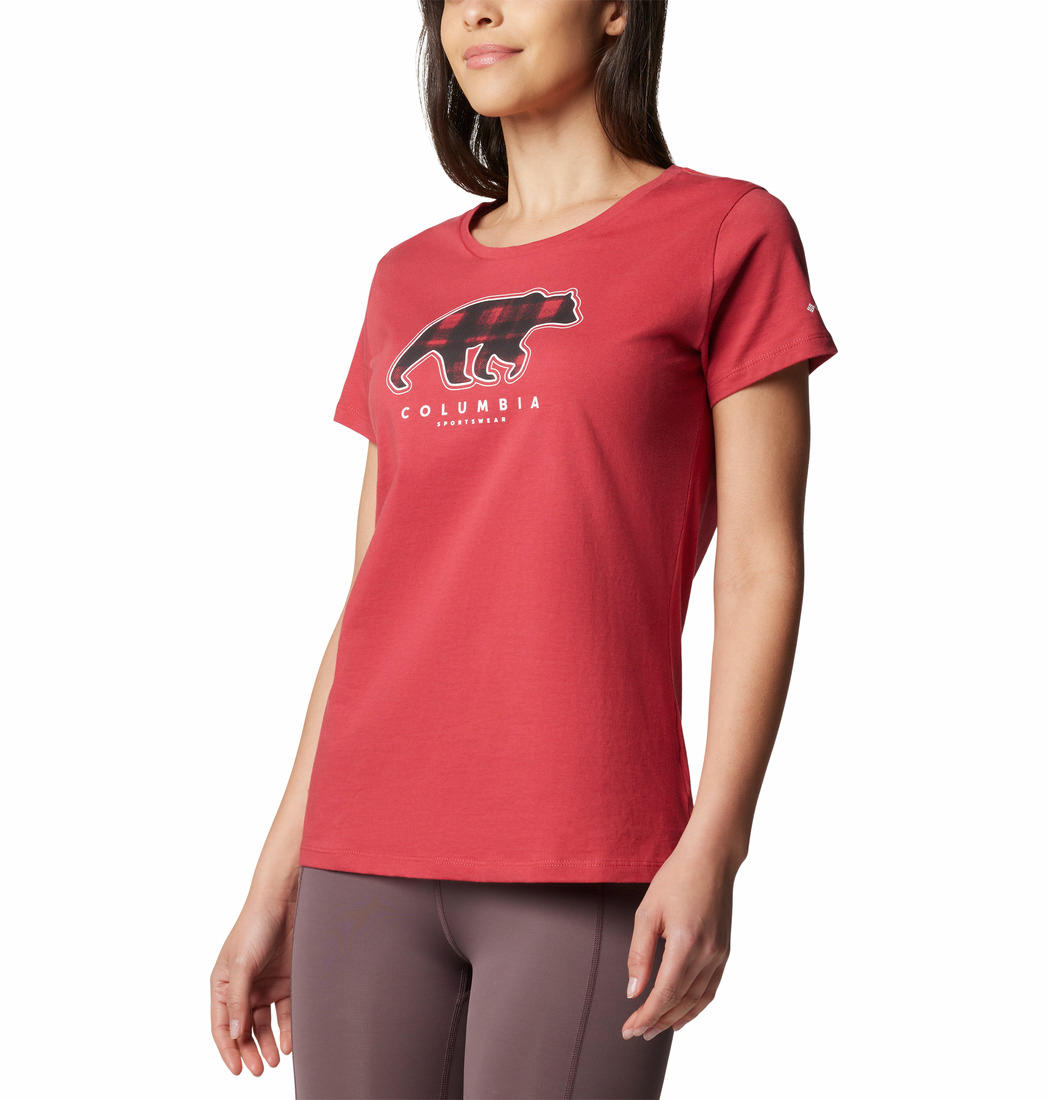 Columbia Womens Red Daisy Days Short Sleeve Graphic Tee