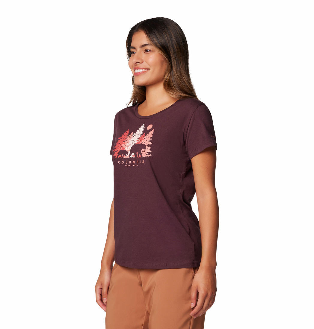 Columbia Womens Red Daisy Days Short Sleeve Graphic Tee