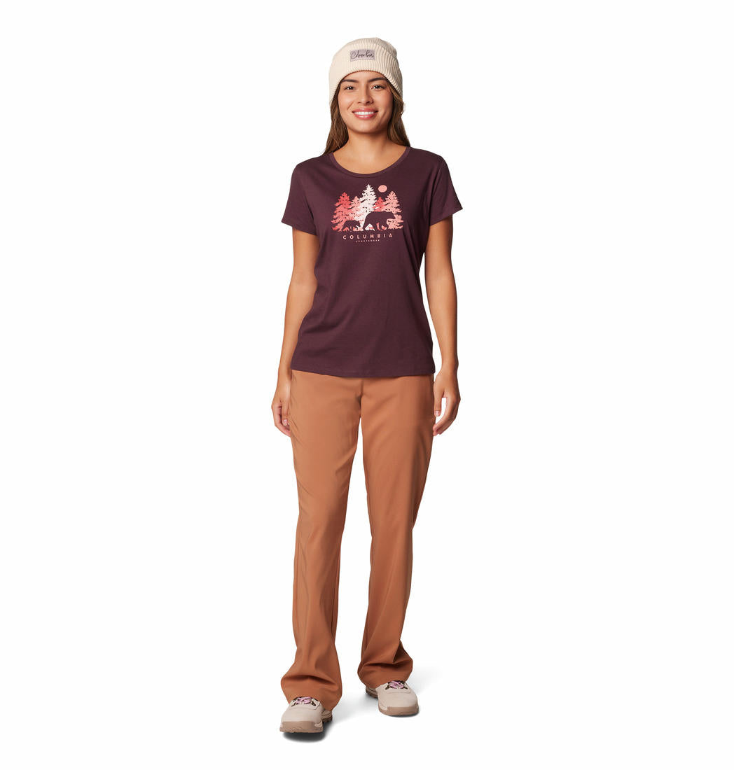 Columbia Womens Red Daisy Days Short Sleeve Graphic Tee