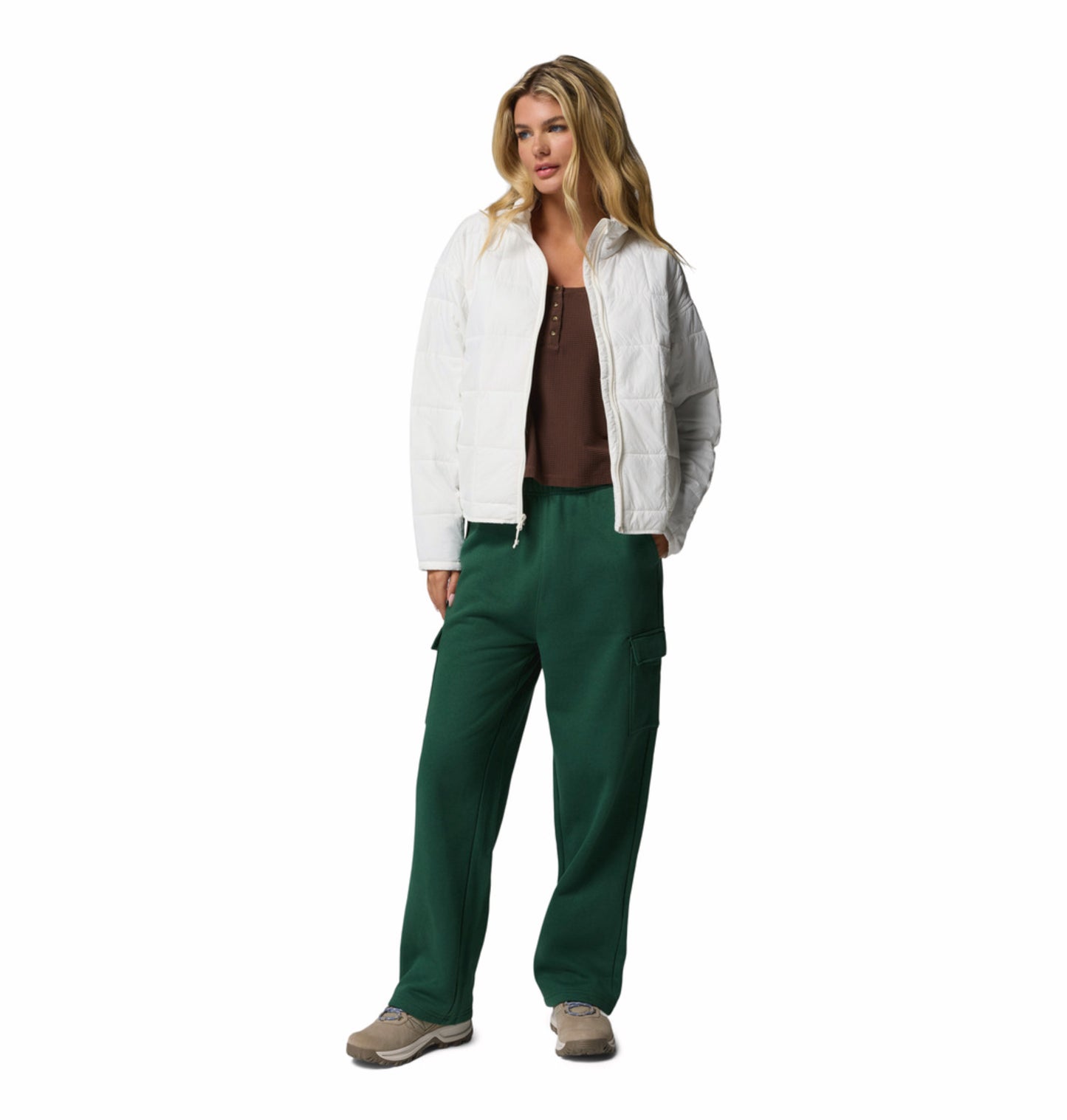 Columbia Women Green Aldermore Fleece Cargo Pant