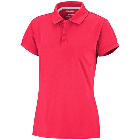 Columbia Women Red Splendid Summer Polo (Sun Protection)