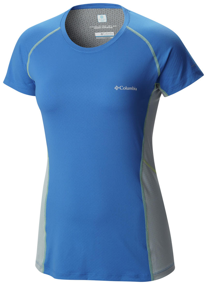 Columbia Women Blue Freeze Degree III Short Sleeve Shirt (Sun Protection)
