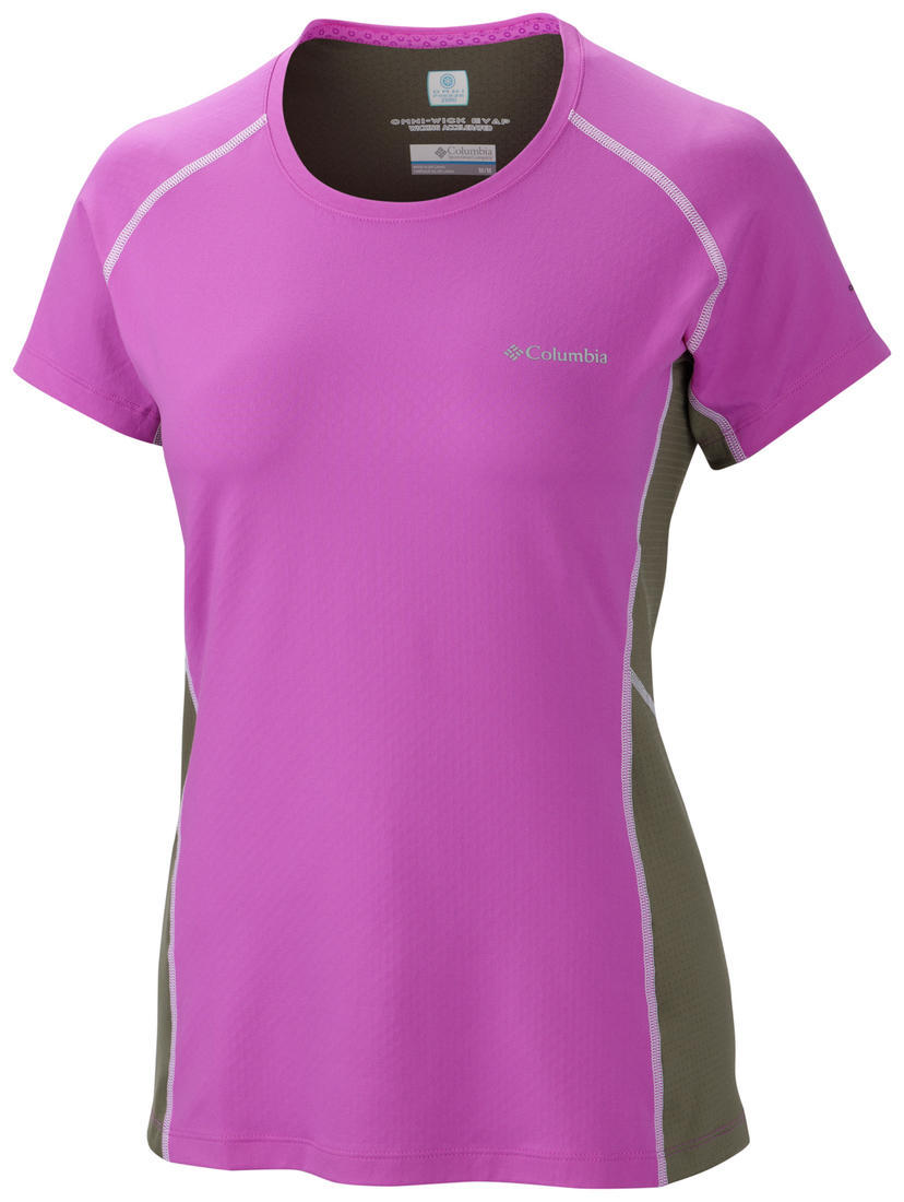 Columbia Women Purple Freeze Degree III Short Sleeve Shirt (Sun Protection)