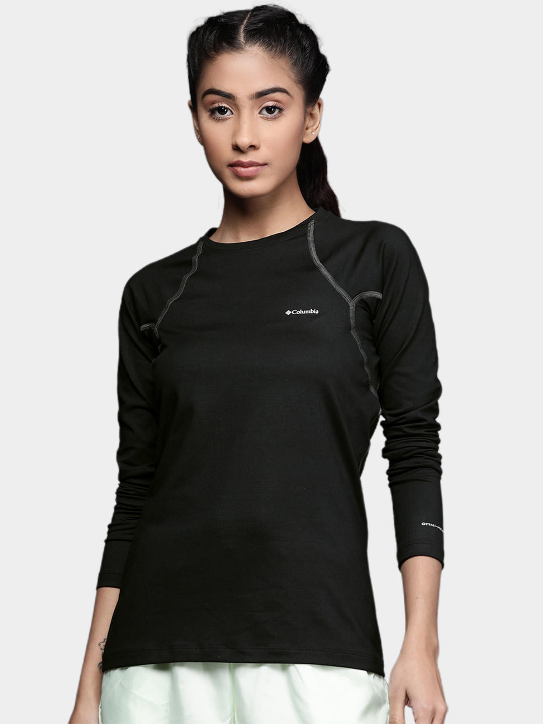 Columbia Women Black Heavyweight Stretch Long Sleeve Top (Non Returnable)