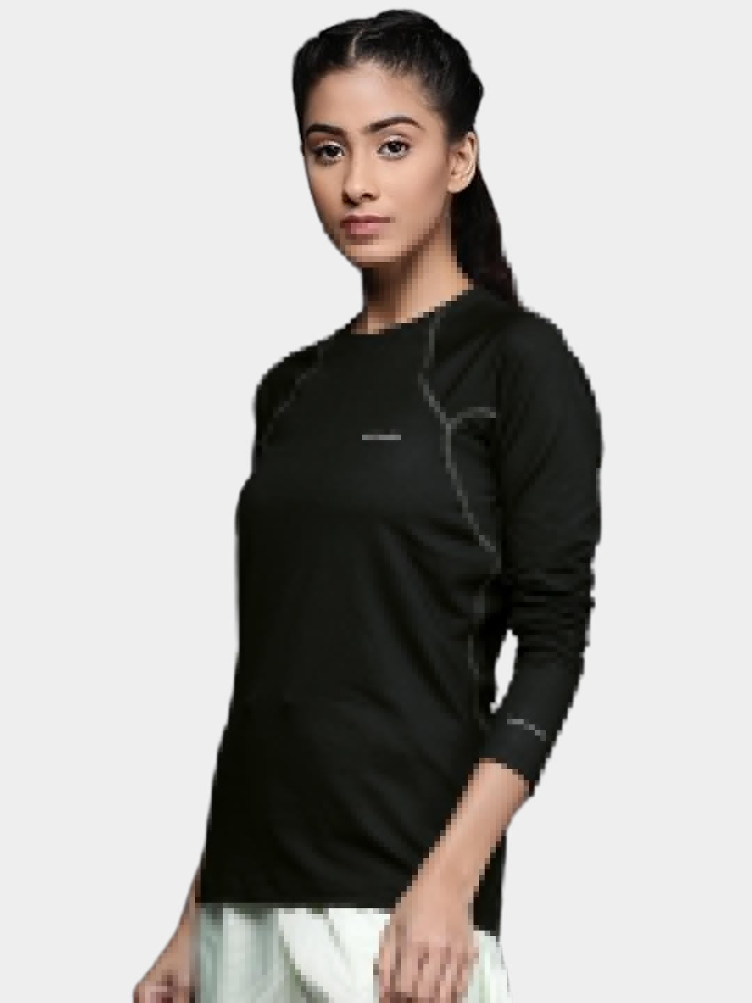 Columbia Women Black Heavyweight Stretch Long Sleeve Top (Non Returnable)