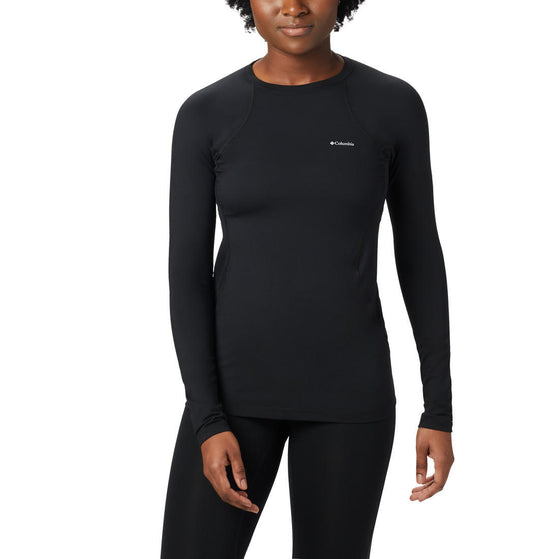 Columbia Women Black Midweight Stretch Long Sleeve Baselayer Top