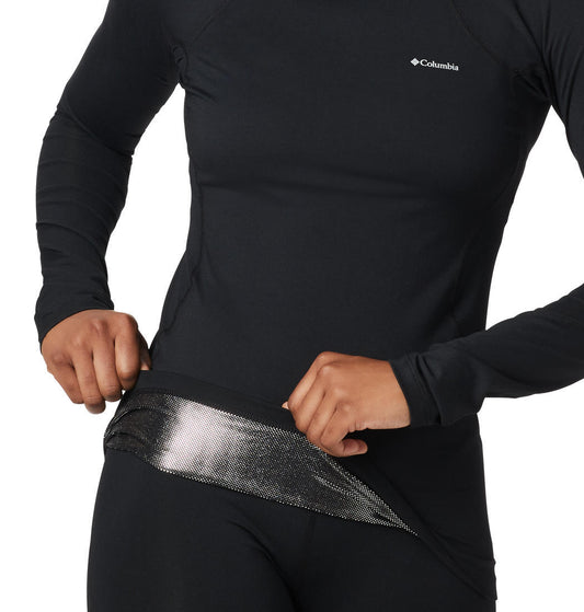 Columbia Women Black Midweight Stretch Long Sleeve Baselayer Top