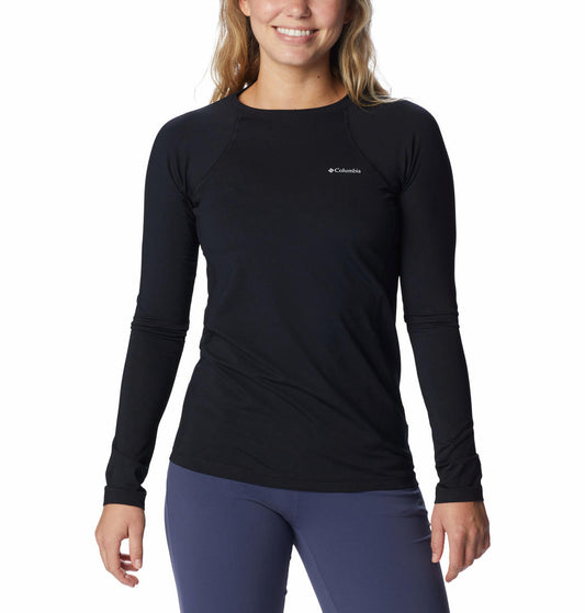 Columbia Women Black Midweight Stretch Long Sleeve Baselayer Top