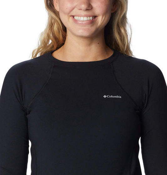 Columbia Women Black Midweight Stretch Long Sleeve Baselayer Top