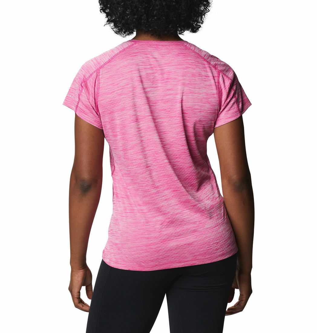 Columbia Women Red Zero Rules Short Sleeve Shirt (Sun Protection)
